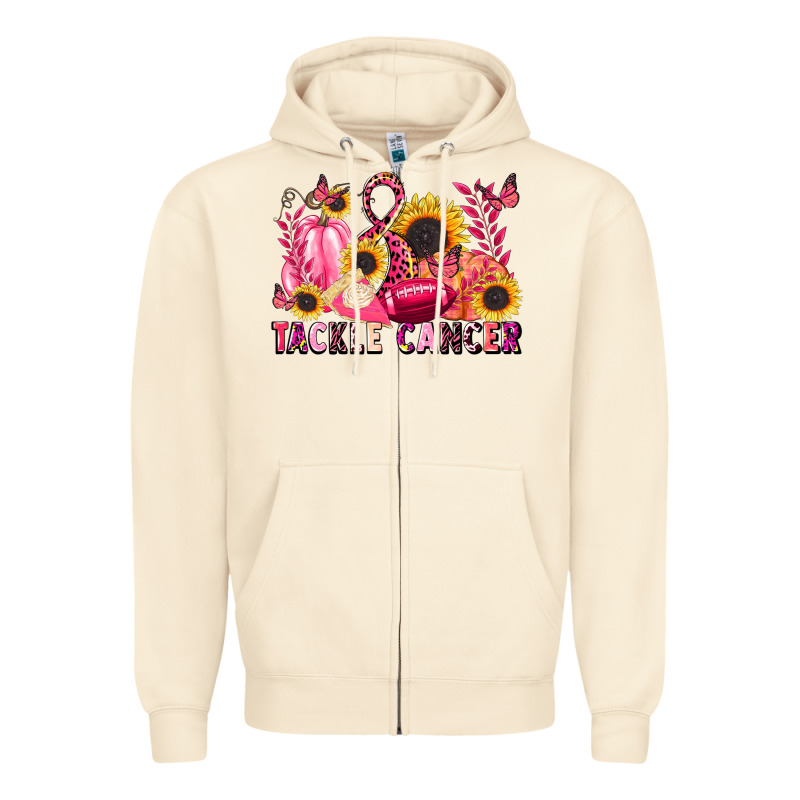 Tackle Cancer Zipper Hoodie by LillyAllenDesigns | Teevron