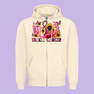Tackle Cancer Zipper Hoodie Designed By Lillyallendesigns
