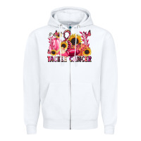White tackle cancer Zipper Hoodie - LillyAllenDesigns
