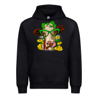 Black St. Patrick's Day cow Urban Hoodie - OliviaCreatesArt