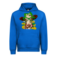Cobalt St. Patrick's Day cow Urban Hoodie - OliviaCreatesArt