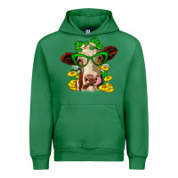 Emerald St. Patrick's Day cow Urban Hoodie - OliviaCreatesArt