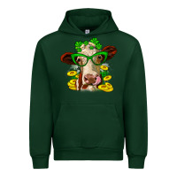 Forest Green St. Patrick's Day cow Urban Hoodie - OliviaCreatesArt