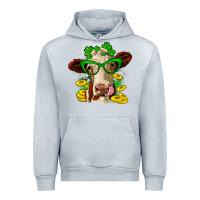 Heather Grey St. Patrick's Day cow Urban Hoodie - OliviaCreatesArt