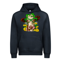 Navy St. Patrick's Day cow Urban Hoodie - OliviaCreatesArt