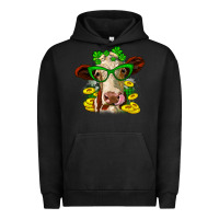 Pigment Black St. Patrick's Day cow Urban Hoodie - OliviaCreatesArt