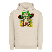 Pigment French Oak St. Patrick's Day cow Urban Hoodie - OliviaCreatesArt
