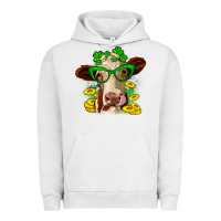 Pigment Lunar Rock St. Patrick's Day cow Urban Hoodie - OliviaCreatesArt