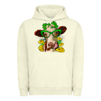 Pigment Pistachio St. Patrick's Day cow Urban Hoodie - OliviaCreatesArt