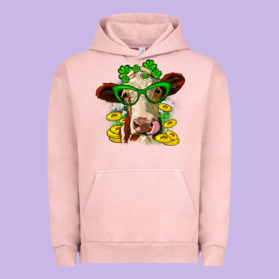 St. Patrick's Day Cow Urban Hoodie Designed By Oliviacreatesart