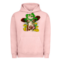Pigment Salmon St. Patrick's Day cow Urban Hoodie - OliviaCreatesArt