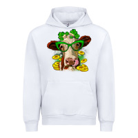 White St. Patrick's Day cow Urban Hoodie - OliviaCreatesArt