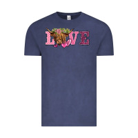 Vintage Denim valentine's day love highland cow Vintage Tee - BarkalooDesign