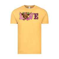 Vintage Mustard valentine's day love highland cow Vintage Tee - BarkalooDesign