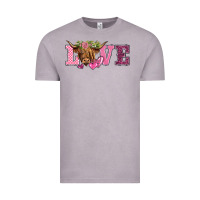 Vintage Zinc valentine's day love highland cow Vintage Tee - BarkalooDesign