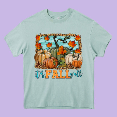 It's Fall Y'all Heavy Core Tee Designed By Hra Design Shop