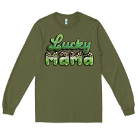 Army Green lucky mama Long Sleeve Tee - MaliasSmallBusiness