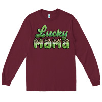 Burgundy lucky mama Long Sleeve Tee - MaliasSmallBusiness