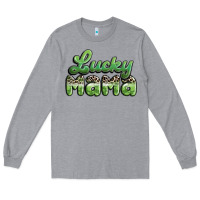 Heather Grey lucky mama Long Sleeve Tee - MaliasSmallBusiness