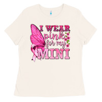 Bone I Wear Pink For My Mini with Butterfly Ladies Tee - texasbilliewilder