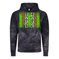 Cloud Black Western St. Patrick's Shamrock Cross Leopard Brushstroke Vintage Hoodie - Artiststas