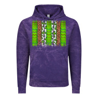 Cloud Purple Western St. Patrick's Shamrock Cross Leopard Brushstroke Vintage Hoodie - Artiststas