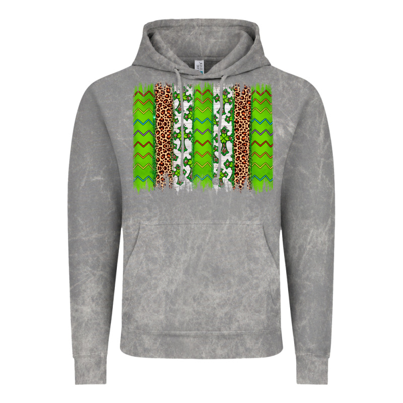 Western St. Patrick's Shamrock Cross Leopard Brushstroke Vintage Hoodie by Artiststas | Teevron