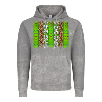 Cloud Rock Western St. Patrick's Shamrock Cross Leopard Brushstroke Vintage Hoodie - Artiststas