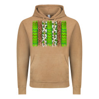 Vintage Camel Western St. Patrick's Shamrock Cross Leopard Brushstroke Vintage Hoodie - Artiststas