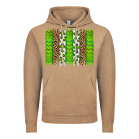 Vintage Coffee Western St. Patrick's Shamrock Cross Leopard Brushstroke Vintage Hoodie - Artiststas
