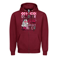 Burgundy pink ghost breast cancer awareness Zipper Hoodie - LillyAllenDesigns