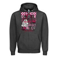 Charcoal Heather pink ghost breast cancer awareness Zipper Hoodie - LillyAllenDesigns