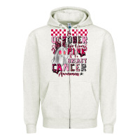 Oatmeal Heather pink ghost breast cancer awareness Zipper Hoodie - LillyAllenDesigns
