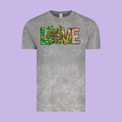 Love Luck With Clover Vintage Tee Designed By Nancycooperartshop