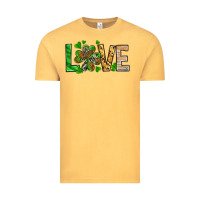 Vintage Mustard love luck with clover Vintage Tee - NancyCooperArtShop