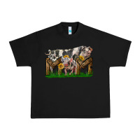 Black Western Mom With Spotted Pig And Baby Pig Urban Heavy Tee - LillyAllenDesigns