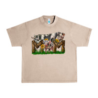 French Oak Western Mom With Spotted Pig And Baby Pig Urban Heavy Tee - LillyAllenDesigns