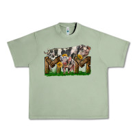 Oil Green Western Mom With Spotted Pig And Baby Pig Urban Heavy Tee - LillyAllenDesigns