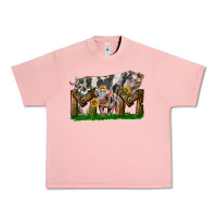 Salmon Western Mom With Spotted Pig And Baby Pig Urban Heavy Tee - LillyAllenDesigns