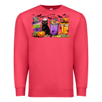 Cardinal Halloween Cat Coffee Cups Premium Sweatshirt - texasbilliewilder