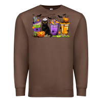 Chestnut Halloween Cat Coffee Cups Premium Sweatshirt - texasbilliewilder