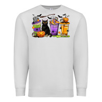 Dove Grey Halloween Cat Coffee Cups Premium Sweatshirt - texasbilliewilder