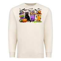 Sandshell Halloween Cat Coffee Cups Premium Sweatshirt - texasbilliewilder