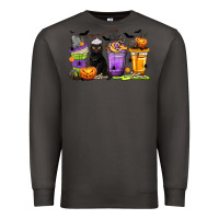 Smoke Halloween Cat Coffee Cups Premium Sweatshirt - texasbilliewilder