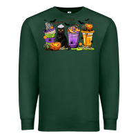 Sports Green Halloween Cat Coffee Cups Premium Sweatshirt - texasbilliewilder