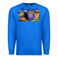 True Royal Halloween Cat Coffee Cups Premium Sweatshirt - texasbilliewilder