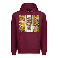 Burgundy western mother's day mama with cowhide and sunflowers tumbler tbs Premium Hoodie - TumblerDesignByShophia