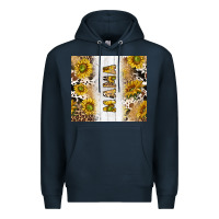 Navy western mother's day mama with cowhide and sunflowers tumbler tbs Premium Hoodie - TumblerDesignByShophia