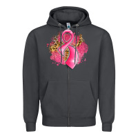 Smoke breast cancer awareness ribbon with glitter pink l Zipper Hoodie - LillyAllenDesigns