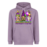 Lavender Mardi Gras crew with gnomes Heavyweight Hoodie - NancyCooperArtShop